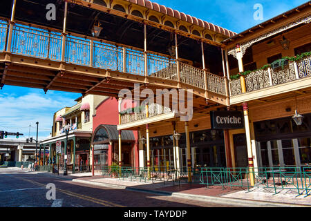 Orlando, Florida . December 25, 2018. The revitalized Church Street Station continues this tradition, offering an eclectic mix of dining, and entertai Stock Photo