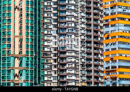 Apartment Blocks, Aberdeen, Hong Kong, China Stock Photo
