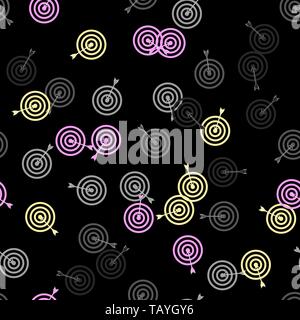 Color random seamless pattern Target aim icon, cross aim sign eps10 Stock Vector