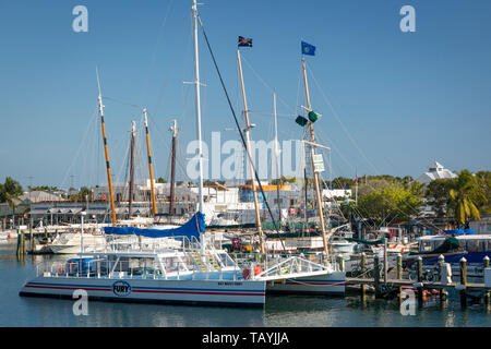 Boats in the old marina at Key West, Florida, USA Stock Photo