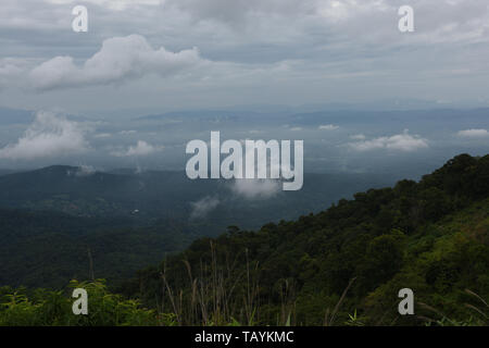 View of the surrounding area seen from the mountain viewpoint of Mon Cham, Chiang Mai Province, Thailand Stock Photo