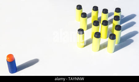 foam darts group and individual Stock Photo