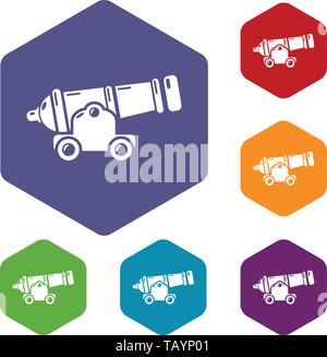 Shooting gun icons vector hexahedron Stock Vector
