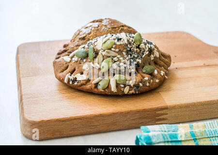 Homemade Salty Turkish Style Pastries with Cottage Cheese and Pumpkin Seeds / Salted Pogaca. Organic Traditional Food. Stock Photo