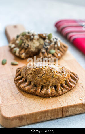 Homemade Salty Turkish Style Pastries with Cottage Cheese and Pumpkin Seeds / Salted Pogaca. Organic Traditional Food. Stock Photo