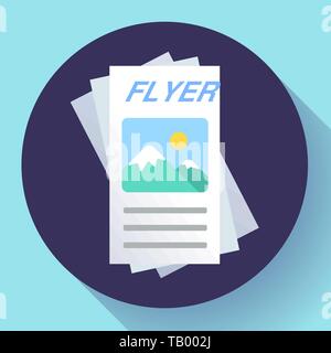 brochure or flyer icon flat style vector illustration Stock Vector