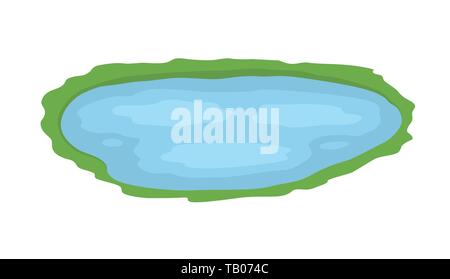 Cartoon vector pond illustration with water. Vector illustration Stock Vector