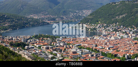 Como - The city with the Cathedral and lake Como. Stock Photo