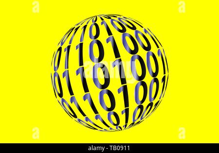 Binary code vector symbol design eps 10 on yellow background Stock Vector
