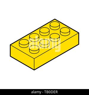 Plastic construction kit isolated. Children toy vector Stock Vector