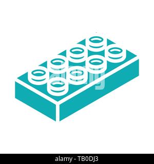 Plastic construction kit isolated. Children toy vector Stock Vector