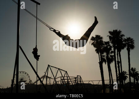 Gymnatics, Beach, Santa Monica, Los Angeles, California, USA Stock Photo