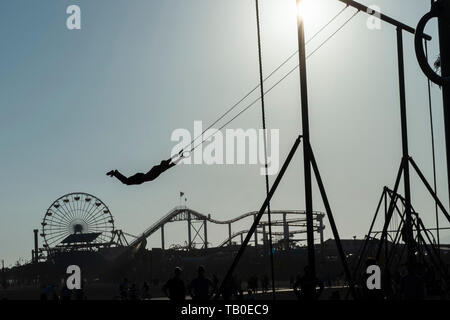 Gymnatics, Beach, Santa Monica, Los Angeles, California, USA Stock Photo