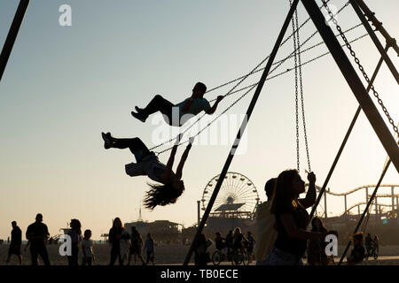 Gymnatics, Beach, Santa Monica, Los Angeles, California, USA Stock Photo