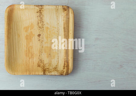 Bamboo plate. Plastic-free movement concept Stock Photo