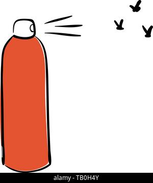 Mosquito killer. Electric raptor fumigator and tube. Fly repellent spray. repellent sketch style. Camping. Ink Pen Stock Vector