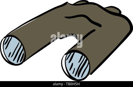 Binoculars line icon, outline vector sign, sketch style. Camping. Ink Pen. Spy symbol, logo illustration. Editable stroke. Pixel perfect vector graphi Stock Vector