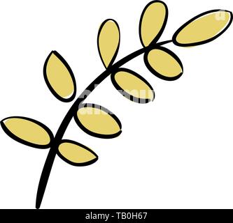 Hand drawn vector olive branch. White background. Isolated. Monochrome engraving technique. sketch style. Camping. Ink Pen Stock Vector