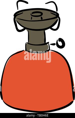 Camping stove. Icon for web and mobile application. Vector illustration on a white background. Flat design style. sketch style. Camping. Ink Pen Stock Vector