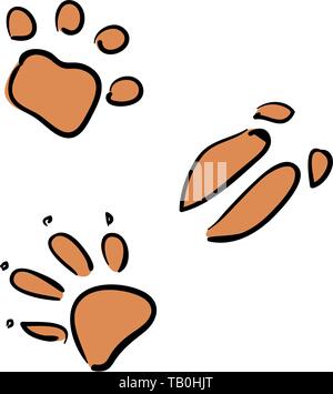 Vector set of animal tracks. sketch style. wolf, fox, boar, bear Stock Vector
