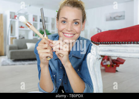 female worker looking at camera Stock Photo