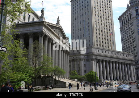 New York County Supreme Court and  Thurgood Marshall United States Courthouse Stock Photo