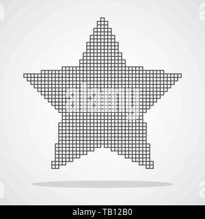 Pixel art design of a Star icon. Vector illustration. Abstract Star icon in pixel style isolated Stock Vector