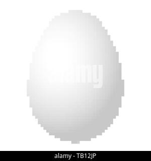 Pixel art design of a Egg. Vector illustration. Abstract Egg icon in pixel style isolated Stock Vector