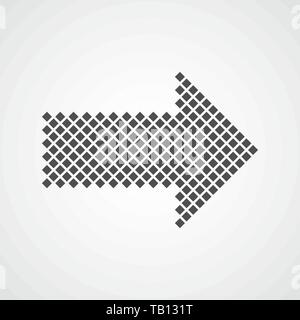 Pixel art design of Arrow. Vector illustration. Abstract Arrow in pixel style isolated Stock Vector
