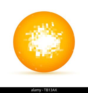 Orange Ball in pixel art design. Vector illustration. Isolated Ball in flat style Stock Vector