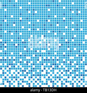 Blue fading pixel pattern. Vector illustration. Abstract pixel background. Stock Vector