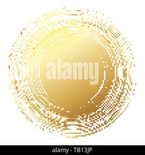 Abstract gold background in pixel art style. Vector illustration. Pixel art background in flat style Stock Vector