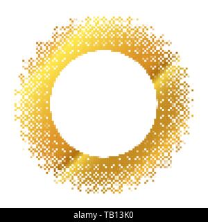 Abstract gold background in pixel art style. Vector illustration. Pixel art background in flat style Stock Vector