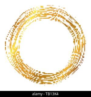 Abstract gold background in pixel art style. Vector illustration. Pixel art background in flat style Stock Vector
