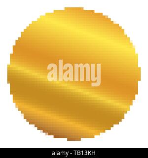 Abstract gold background in pixel art style. Vector illustration. Pixel art background in flat style Stock Vector
