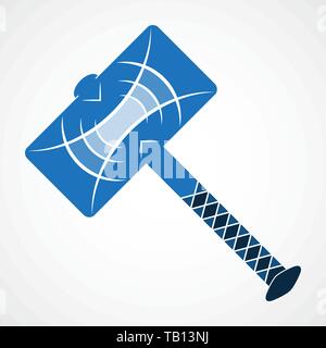 Thor Hammer icon in a flat design. Vector illustration. Thor Hammer, isolated Stock Vector