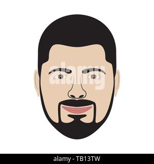 Face of Man in flat design. Vector illustration. Man, character, face or avatar Stock Vector