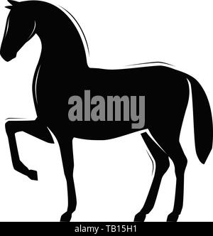 Horse silhouette. Racehorse vector illustration isolated on white background Stock Vector