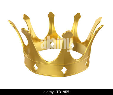 Golden crown isolated on white background. 3D illustration Stock Photo ...