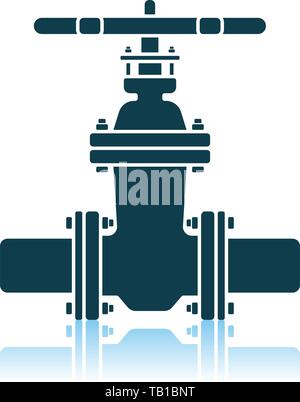 Icon Of Pipe With Valve. Shadow Reflection Design. Vector Illustration ...