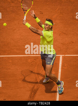 Paris, France, 29 May, 2019, Tennis, French Open, Roland Garros, Rafael Nadal (ESP) in action against Yannick Maden (GER) Photo: Henk Koster/tennisimages.com Credit: Henk Koster/Alamy Live News Stock Photo