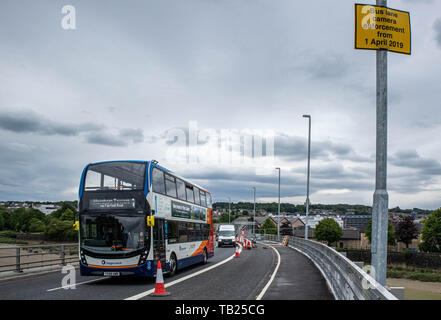 Lancaster, Lancashire, United Kingdom, 29th May 2019, Lancashire County Council has installed CCTV cameras to monitor the Bus lanes over Skerton & The Grey Hound Bridges together with Parliment Street  and Morecambe Road in Lancaster. The County Council have installed the Cameras to enforce the bus lane and say it is in an effort to improve the Bus service around the city and they do not want to make any money from the cameras. Credit: Photographing North/Alamy Live News Stock Photo