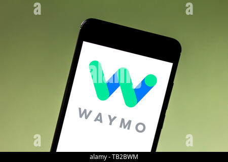Brazil. 30th May, 2019. In this photo illustration a Waymo logo seen displayed on a smartphone. Credit: Rafael Henrique/SOPA Images/ZUMA Wire/Alamy Live News Stock Photo