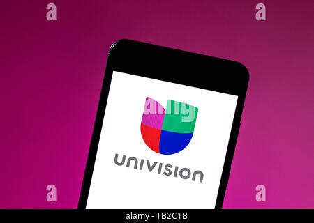 Brazil. 30th May, 2019. In this photo illustration a Univision logo seen displayed on a smartphone. Credit: Rafael Henrique/SOPA Images/ZUMA Wire/Alamy Live News Stock Photo