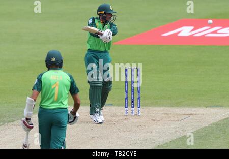 London, UK. 30th May, 2019. England v South Africa, ICC Cricket World Cup match. Quinton de Kock of South Africa hits the ball for four runs Credit: European Sports Photographic Agency/Alamy Live News Stock Photo