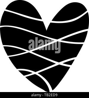 Vector illustration scandinavian Heart in style of minimalism. Romantic calligraphy vector love sign. Hand drawn icon for valentines day. Concept Stock Vector