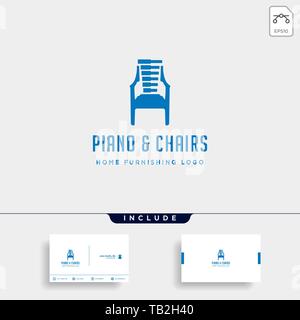 music furniture logo design vector icon illustration icon isolated Stock Vector