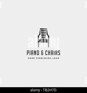 music furniture logo design vector icon illustration icon isolated Stock Vector