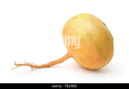 Ripe yellow turnip isolated on white Stock Photo