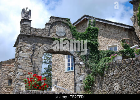 The old castle of Compiano at Compiano, Parma, Emilia Romagna, Italy. Stock Photo